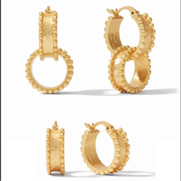Julie Vos Jewelry - Julie Vos Marbella 2 In 1 Gold Hoop Drop  Earrings